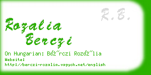 rozalia berczi business card